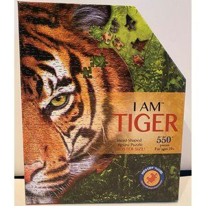 I Am Tiger, Unique Head Shaped Jigsaw Puzzle 586 Pieces NEW 27"‎ X 27"